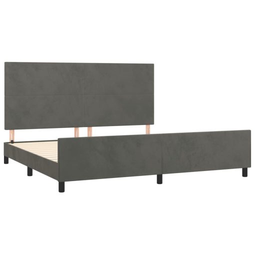 Giroletto Senza Materasso Grigio Scuro 200x200 Cm Velluto - Image 4