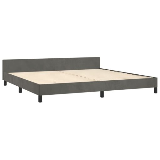 Giroletto Senza Materasso Grigio Scuro 200x200 Cm Velluto - Image 5