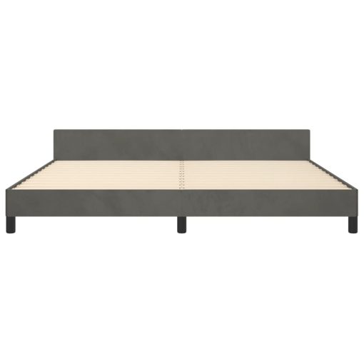 Giroletto Senza Materasso Grigio Scuro 200x200 Cm Velluto - Image 6
