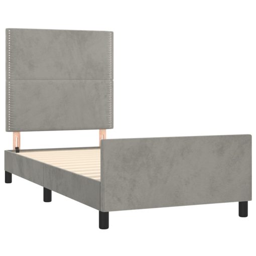 Giroletto Senza Materasso Grigio Chiaro 80x200 Cm Velluto - Image 4