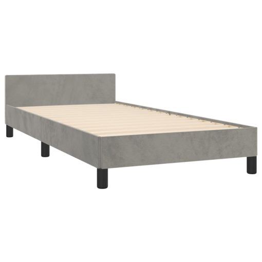 Giroletto Senza Materasso Grigio Chiaro 80x200 Cm Velluto - Image 5