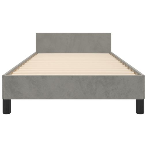 Giroletto Senza Materasso Grigio Chiaro 80x200 Cm Velluto - Image 6