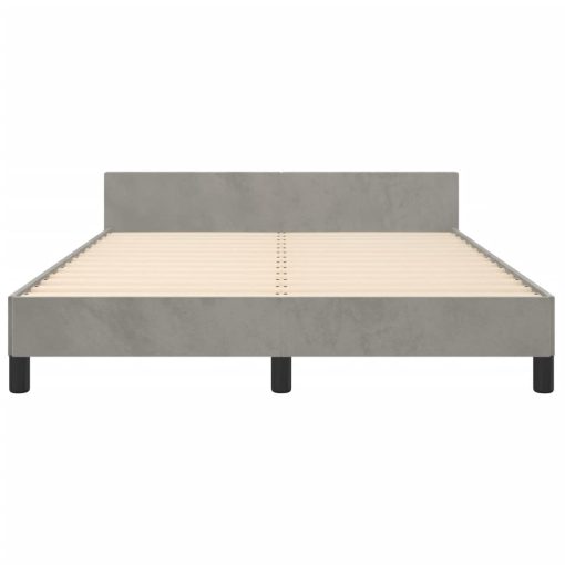 Giroletto Senza Materasso Grigio Chiaro 140x200 Cm Velluto - Image 6