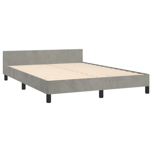 Giroletto Senza Materasso Grigio Chiaro 140x190 Cm Velluto - Image 5