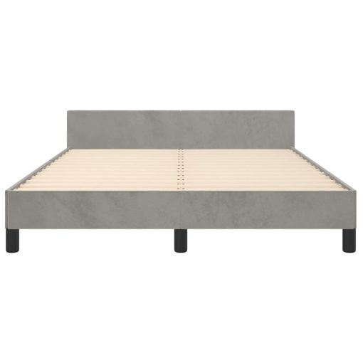 Giroletto Senza Materasso Grigio Chiaro 140x190 Cm Velluto - Image 6