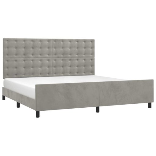 Giroletto Senza Materasso Grigio Chiaro 200x200 Cm Velluto - Image 3