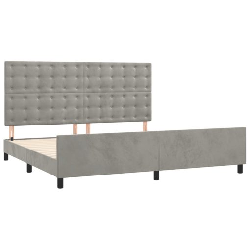 Giroletto Senza Materasso Grigio Chiaro 200x200 Cm Velluto - Image 4