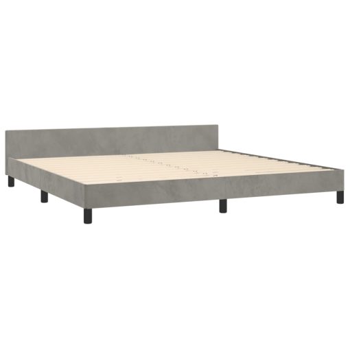 Giroletto Senza Materasso Grigio Chiaro 200x200 Cm Velluto - Image 5