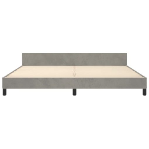 Giroletto Senza Materasso Grigio Chiaro 200x200 Cm Velluto - Image 6