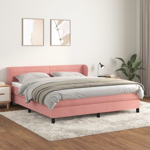 Giroletto A Molle Con Materasso Rosa 160x200 Cm In Velluto