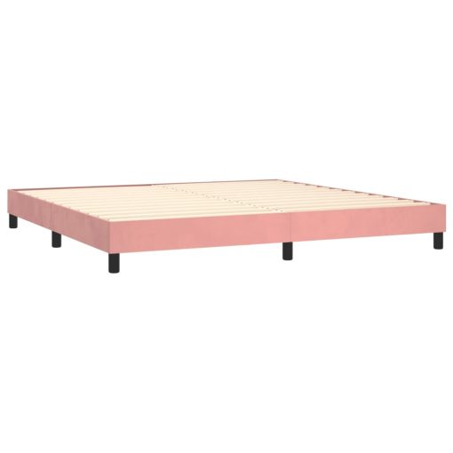 Giroletto A Molle Con Materasso Rosa 200x200 Cm In Velluto - Image 4