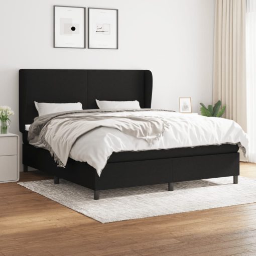 Giroletto A Molle Con Materasso Nero 180x200 Cm In Tessuto