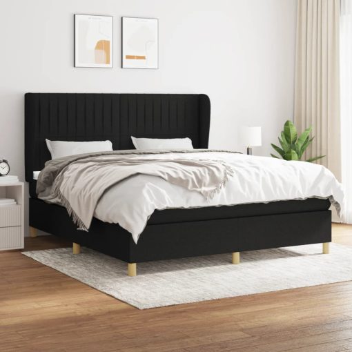 Giroletto A Molle Con Materasso Nero 180x200 Cm In Tessuto