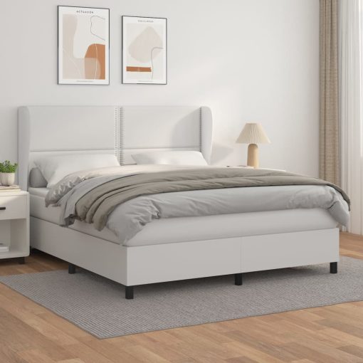Giroletto A Molle Con Materasso Bianco 180x200 Cm In Similpelle