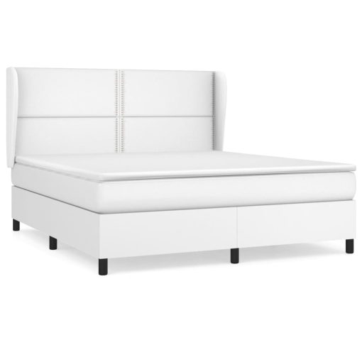 Giroletto A Molle Con Materasso Bianco 180x200 Cm In Similpelle - Image 2