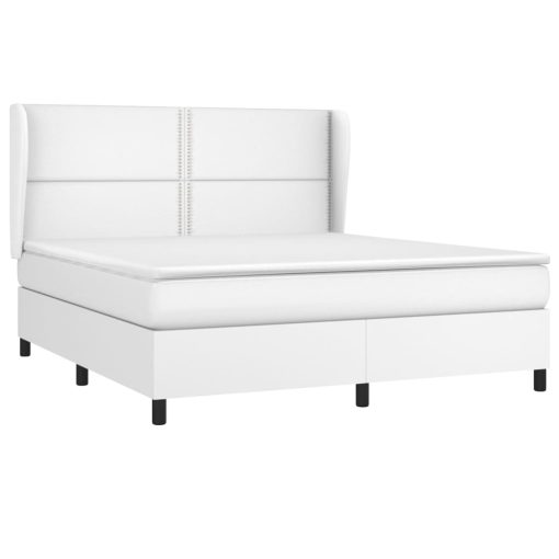 Giroletto A Molle Con Materasso Bianco 180x200 Cm In Similpelle - Image 3