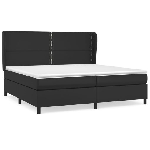 Giroletto A Molle Con Materasso Nero 200x200 Cm In Similpelle - Image 2