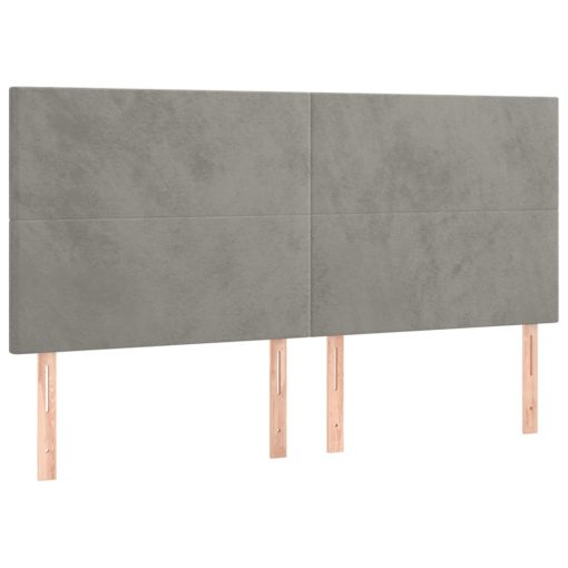 Giroletto A Molle Con Materasso Grigio Chiaro 160x200cm Velluto - Image 6