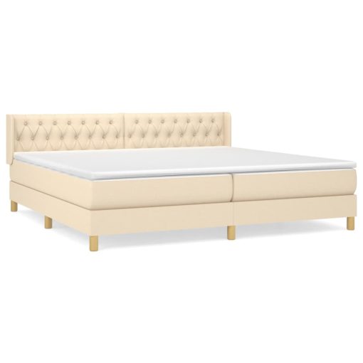 Giroletto A Molle Con Materasso Crema 200x200 Cm In Tessuto - Image 2