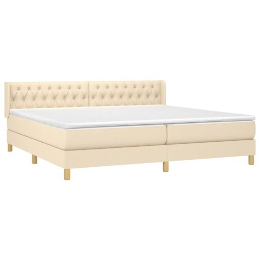 Giroletto A Molle Con Materasso Crema 200x200 Cm In Tessuto - Image 3