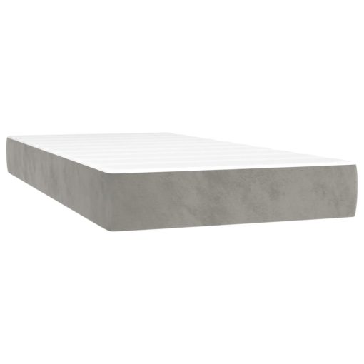 Giroletto A Molle Con Materasso Grigio Chiaro 80x200 Cm Velluto - Image 5