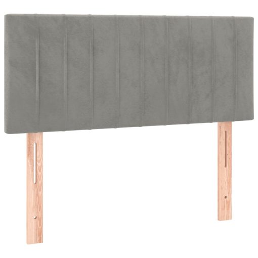 Giroletto A Molle Con Materasso Grigio Chiaro 80x200 Cm Velluto - Image 6