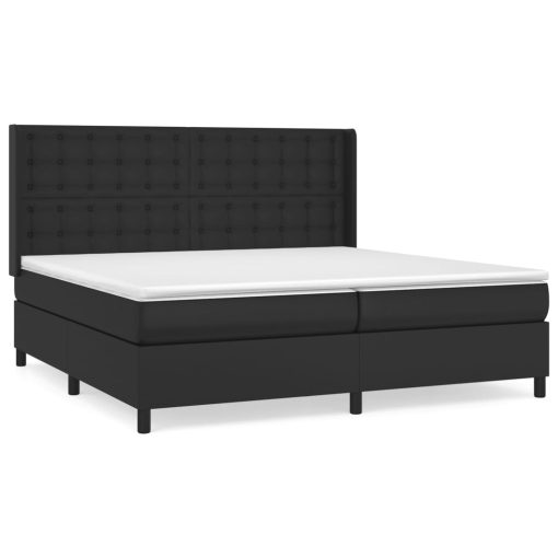 Giroletto A Molle Con Materasso Nero 200x200 Cm In Similpelle - Image 2