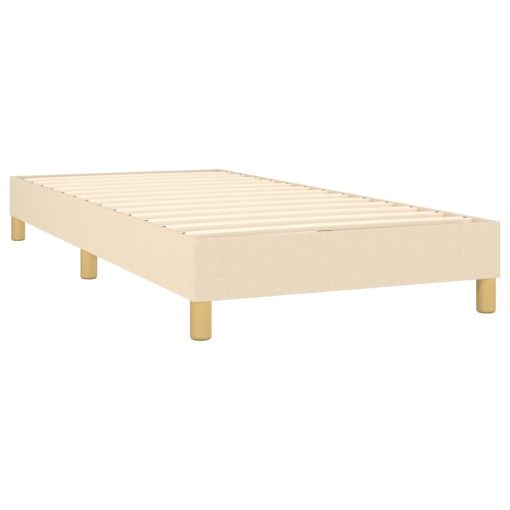 Letto A Molle Con Materasso E Led Crema 90x200 Cm In Tessuto - Image 5