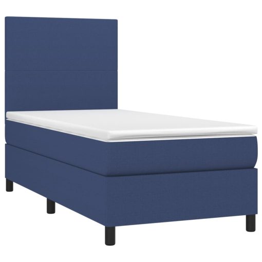 Letto A Molle Con Materasso E Led Blu 90x200 Cm In Tessuto - Image 3