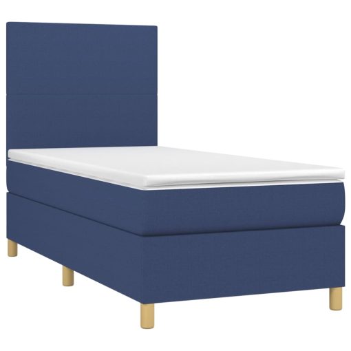 Letto A Molle Con Materasso E Led Blu 90x200 Cm In Tessuto - Image 3
