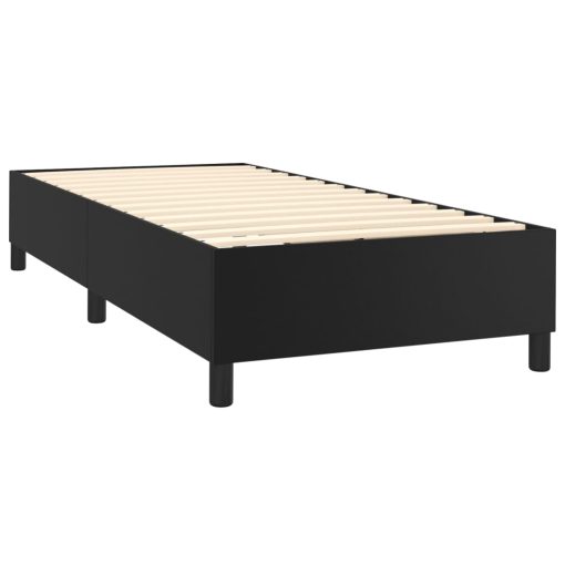 Giroletto A Molle Con Materasso E Led Nero 100x200cm Similpelle - Image 5