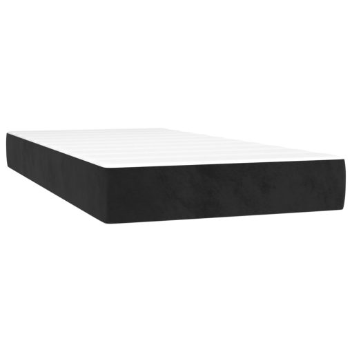 Letto A Molle Con Materasso E Led Nero 90x190 Cm In Velluto - Image 6