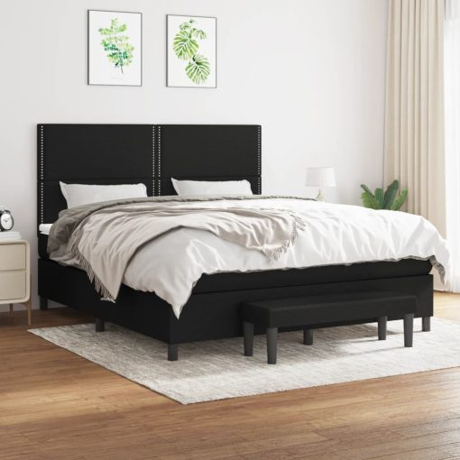 Giroletto A Molle Con Materasso Nero 180x200 Cm In Tessuto