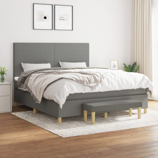 Giroletto A Molle Con Materasso Grigio Scuro 160x200 Cm Tessuto
