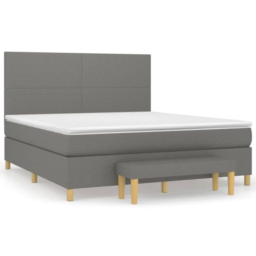 Giroletto A Molle Con Materasso Grigio Scuro 160x200 Cm Tessuto - Image 2