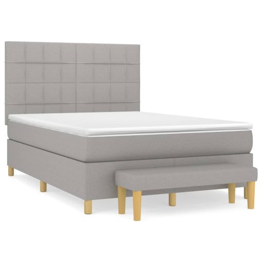 Giroletto A Molle Con Materasso Grigio Chiaro 140x200cm Tessuto - Image 2