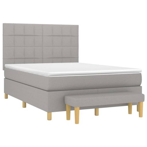 Giroletto A Molle Con Materasso Grigio Chiaro 140x200cm Tessuto - Image 3
