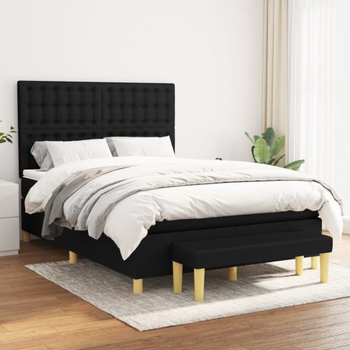 Giroletto A Molle Con Materasso Nero 140x190 Cm In Tessuto