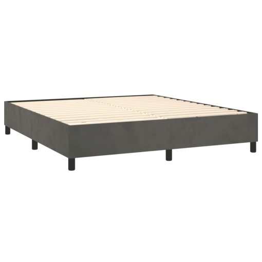 Giroletto A Molle Con Materasso Grigio Scuro 160x200 Cm Velluto - Image 4