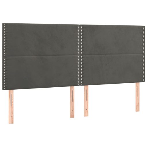 Giroletto A Molle Con Materasso Grigio Scuro 160x200 Cm Velluto - Image 5