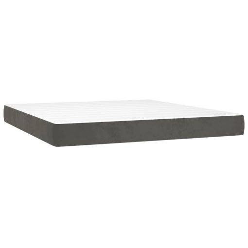 Giroletto A Molle Con Materasso Grigio Scuro 160x200 Cm Velluto - Image 6