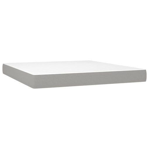 Letto A Molle Materasso E Led Grigio Chiaro 160x200 Cm Tessuto - Image 6