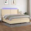 Letto A Molle Materasso E Led Bianco 200x200cm In Tessuto