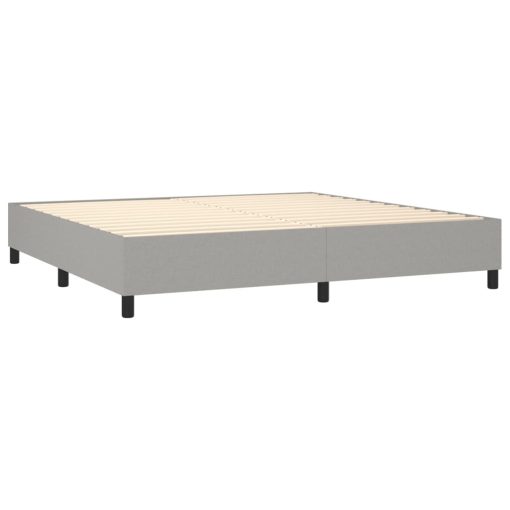 Letto A Molle Materasso E Led Grigio Chiaro 200x200 Cm Tessuto - Image 5