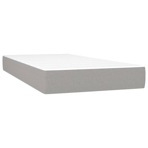 Letto A Molle Materasso E Led Grigio Chiaro 200x200 Cm Tessuto - Image 6