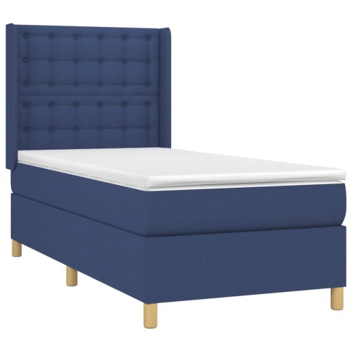 Letto A Molle Con Materasso E Led Blu 90x200 Cm In Tessuto - Image 4