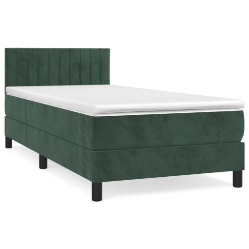 Giroletto A Molle Con Materasso Verde Scuro 90x190 Cm Velluto - Image 2