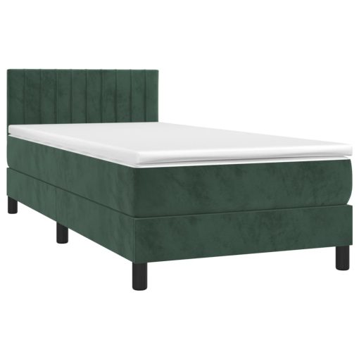 Giroletto A Molle Con Materasso Verde Scuro 90x190 Cm Velluto - Image 3