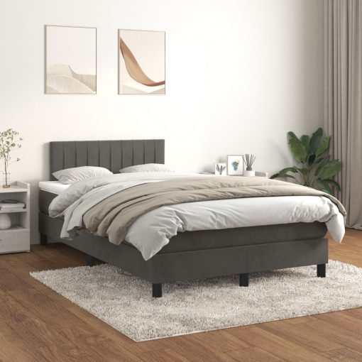 Giroletto A Molle Con Materasso Grigio Scuro 120x200 Cm Velluto