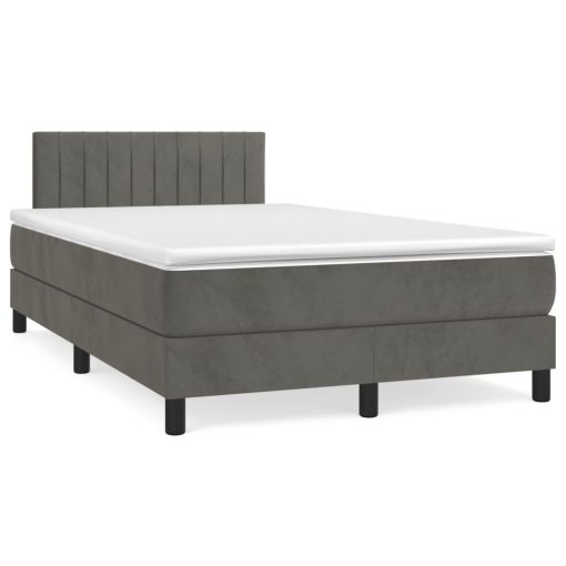 Giroletto A Molle Con Materasso Grigio Scuro 120x200 Cm Velluto - Image 2